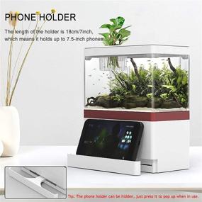 img 2 attached to 🐠 Premium 1-Gallon Insputer Mini Fish Tank with Filter, LED Light, Betta Aquarium and Hydroponic Plants Basket - Ideal for Office, Home Desk, and Tropical Freshwater Setup with Convenient Phone & Pad Holder
