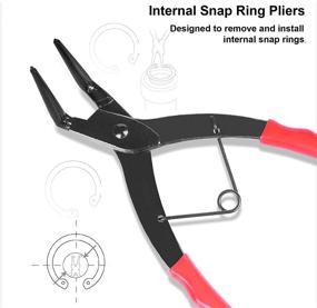 img 3 attached to 🔧 Heavy Duty Long Nose Pliers: Internal Master Cylinder Snap Ring Pliers for Trucks, Motorcycles, and Cars (Red)