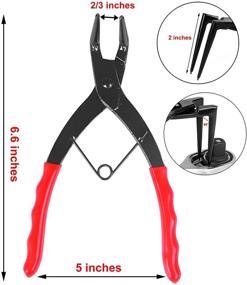 img 2 attached to 🔧 Heavy Duty Long Nose Pliers: Internal Master Cylinder Snap Ring Pliers for Trucks, Motorcycles, and Cars (Red)