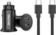 ziplified 36w metal 2-port usb c pd 3.0 car charger - compatible with iphone 12/12 pro max/12 mini/11/11 pro max/x, galaxy s21/s20/s10 mini - zip-cpd2 logo