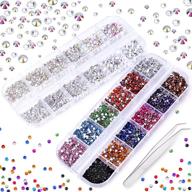 3000 pcs rhinestones for crafts, phogary ab rhinestones flat back (small size 1.5-5 mm) in 13 colors with pick up tweezer - ideal for craft projects, nail art, face art, clothing, shoes, bags, phone cases, and diy logo
