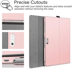 img 1 attached to 🌹 Fintie Case for Microsoft Surface Go: Multiple Angle Viewing Portfolio Business Cover - Compatible with Type Cover Keyboard (Rose Gold)