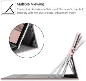 img 2 attached to 🌹 Fintie Case for Microsoft Surface Go: Multiple Angle Viewing Portfolio Business Cover - Compatible with Type Cover Keyboard (Rose Gold)