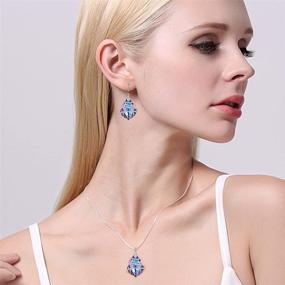img 3 attached to 💎 Exquisite EVER FAITH 925 Sterling Silver CZ Baroque Pendant Necklace Earrings Set: The Perfect Gift Jewelry for Women