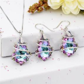 img 2 attached to 💎 Exquisite EVER FAITH 925 Sterling Silver CZ Baroque Pendant Necklace Earrings Set: The Perfect Gift Jewelry for Women