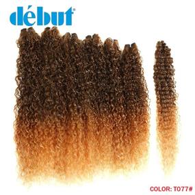 img 3 attached to 🔥 DÉBUT Synthetic Hair Weave Bundles: 7pcs Afro Kinky Curly 22 24 26 Inch 220g - High-Temperature Fiber (1B)