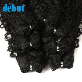 img 1 attached to 🔥 DÉBUT Synthetic Hair Weave Bundles: 7pcs Afro Kinky Curly 22 24 26 Inch 220g - High-Temperature Fiber (1B)