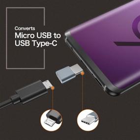 img 2 attached to JXMOX адаптер USB Type C - Набор из 4 шт. Женский разъем Micro USB в мужской разъем USB C - Быстрая зарядка, совместима с Samsung Galaxy, Pixel, LG, Moto, серый - S10 S9 S8 Plus, Note 9 8, Pixel 2 3 XL, LG V40 V20 G5, Moto Z2 Z3