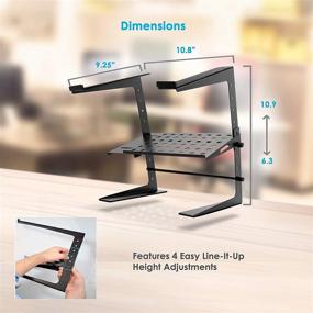 img 1 attached to 🔛 Pyle PLPTS26: Versatile Adjustable Laptop Stand with Shelf Storage for DJ, PC, Gaming, and Office Use