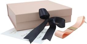 img 4 attached to 🎁 SketchGroup Luxury Pale Pink Gift Box: Customizable Ribbon & Magnetic Closure for Birthdays, Bridal Gifts, Weddings, Baby Showers, Christmas, and More