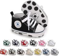 👟 soft sole high-top ankle infant first walkers crib shoes for beautiful baby girls and boys: canvas sneakers - save with us! logo