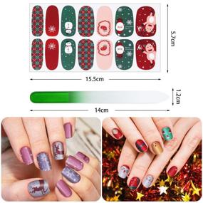 img 3 attached to Get Festive with 24 Sheets of Assorted Christmas Nail Wraps & Decals including a Glass Nail File- Perfect for DIY Nail Art!