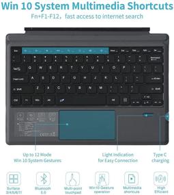 img 1 attached to Футляр Rapoo XK200 Bluetooth-клавиатура с трекпадом для Microsoft Surface Pro 7/6/5/4/3 - съемная беспроводная клавиатура с функцией покрытия типа+-.