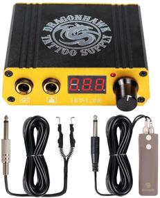 img 4 attached to 🐉 Dragonhawk Golden Dual Tattoo Machine Gun Power Supply: LCD Display, Foot Pedal & Clip Cord P077
