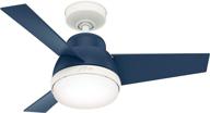 🔵 hunter valda 36" indoor ceiling fan, indigo blue with led light and remote control логотип