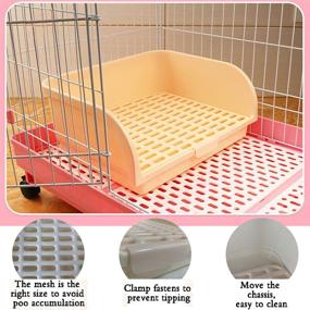 img 3 attached to Large Corner Rabbit Litter Box Bedding Box Chinchilla Toilet Trainer Square Potty Pet Pan for Adult Guinea Pig, Galesaur, Ferret, and Other Animals by Hamiledyi