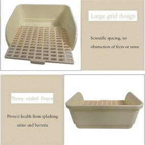 img 2 attached to Large Corner Rabbit Litter Box Bedding Box Chinchilla Toilet Trainer Square Potty Pet Pan for Adult Guinea Pig, Galesaur, Ferret, and Other Animals by Hamiledyi