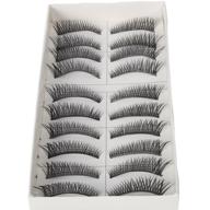 💃 10 pairs of long thick cross style reusable false eyelashes in black: ideal for makeup and cosmetic enhancement by nails gaga logo