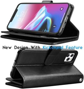 img 1 attached to 📱 Tekcoo Wallet Case for iPhone 11 / iPhone11 (6.1 inch) 2019 - Luxury PU Leather Cover with ID Slot, Card Holder, Detachable Magnetic Hard Case, Lanyard - Black