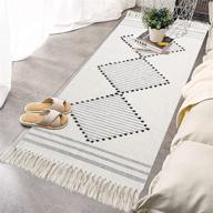 stylish boho cotton rug runner with trendy tassels: an incredible addition to any space logo