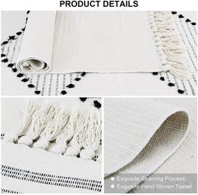 img 1 attached to Stylish Boho Cotton Rug Runner with Trendy Tassels: An Incredible Addition to Any Space