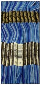 img 1 attached to 🧵 Delft Blue Variegated 117-121 DMC Embroidery Cotton Thread, 8.7 Yards, 6-Strand - Bulk Buy with 12-Pack