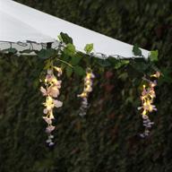 🌼 solar powered flower string lights - stunning 33.6ft patio lights with 60 warm white leds, 6 wisteria floral clusters, 6 grapevines - ideal for home garden wedding party umbrella décor логотип