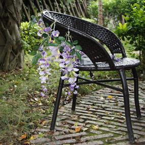 img 3 attached to 🌼 Solar Powered Flower String Lights - Stunning 33.6FT Patio Lights with 60 Warm White LEDs, 6 Wisteria Floral Clusters, 6 Grapevines - Ideal for Home Garden Wedding Party Umbrella Décor