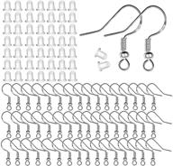 📿 vivixin 120pcs/60pais earring hooks: 925 sterling silver hypoallergenic jewelry making kit supplies with rubber safety backs, fishhooks earring coil and ball logo