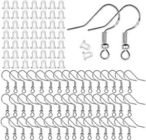 img 4 attached to 📿 Vivixin 120pcs/60pais Earring Hooks: 925 Sterling Silver Hypoallergenic Jewelry Making Kit Supplies with Rubber Safety Backs, Fishhooks Earring Coil and Ball