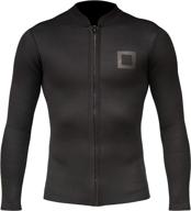 🏄 surf squared men's wetsuit top jacket 2mm/3mm, neoprene long sleeve shirt with extended back flap for added warmth & comfort, ykk locking front zipper, ideal for surfing, aerobics, and all watersports logo