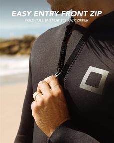 img 3 attached to 🏄 Surf Squared Men's Wetsuit Top Jacket 2mm/3mm, Neoprene Long Sleeve Shirt with Extended Back Flap for Added Warmth & Comfort, YKK Locking Front Zipper, Ideal for Surfing, Aerobics, and All Watersports