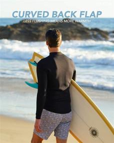 img 1 attached to 🏄 Surf Squared Men's Wetsuit Top Jacket 2mm/3mm, Neoprene Long Sleeve Shirt with Extended Back Flap for Added Warmth & Comfort, YKK Locking Front Zipper, Ideal for Surfing, Aerobics, and All Watersports