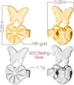 img 3 attached to 👂 Instant Earlobe Lifts with Glamorous Earring Back Lifters - Securely Raise Stretched Ear Lobes - 2 Pairs, Silver and Gold