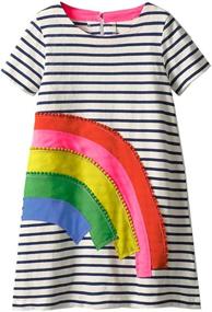 img 1 attached to HILEELANG Little Girl Trends: Stylish Spring-Summer Cotton Applique Tunic Dress Shirt