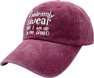 ⚡️ nvjui jufopl women's i solemnly swear funny baseball cap - adjustable vintage dad hat with washed look logo