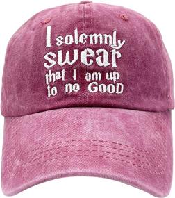 img 3 attached to ⚡️ NVJUI JUFOPL Women's I Solemnly Swear Funny Baseball Cap - Adjustable Vintage Dad Hat with Washed Look