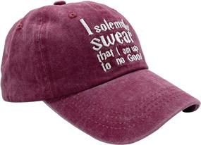 img 2 attached to ⚡️ NVJUI JUFOPL Women's I Solemnly Swear Funny Baseball Cap - Adjustable Vintage Dad Hat with Washed Look