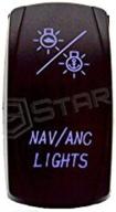 🔵 nav anc lights - blue - stark 5-pin laser etched led rocker switch dual light - 20a 12v on/off: a brilliant solution for illuminated navigation control logo