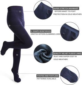 img 3 attached to ❄️ Winter High Waist Fleece Lined Skinny Denim Leggings - HowJoJo Girls Seamless Warm Tights