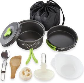 img 2 attached to 🏕️ Ultimate MalloMe Camping Cookware Mess Kit Gear: Complete Set for Campers – Equipment Pots and Pans Accessories