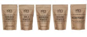 img 3 attached to MB Herbals Hair Care Powders Combo Pack - Shikakai, Neem, Brahmi, Amla, Bhringaraj - 100g Each