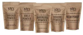 img 2 attached to MB Herbals Hair Care Powders Combo Pack - Shikakai, Neem, Brahmi, Amla, Bhringaraj - 100g Each