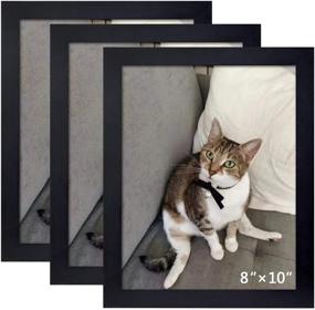 img 4 attached to 🖼️ Wooden 8x10 Picture Frame Set of 3: Wall Mount or Tabletop Display, Black