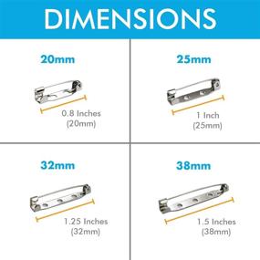 img 2 attached to 📌 120 Pieces of Silver Bar Pins with Brooch Clasp Pin Backs and Safety Pin - Ideal for Name Tags and Badges (4 Sizes: 20mm, 25mm, 32mm, 38mm)