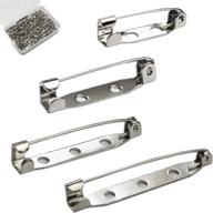 📌 120 pieces of silver bar pins with brooch clasp pin backs and safety pin - ideal for name tags and badges (4 sizes: 20mm, 25mm, 32mm, 38mm) logo