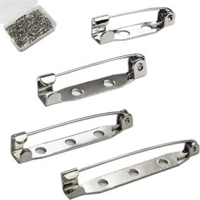 img 4 attached to 📌 120 Pieces of Silver Bar Pins with Brooch Clasp Pin Backs and Safety Pin - Ideal for Name Tags and Badges (4 Sizes: 20mm, 25mm, 32mm, 38mm)