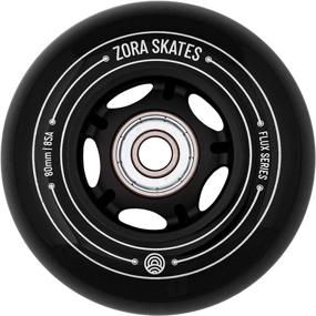 img 2 attached to 🛼 High Performance ZORA SKATES Flux 2 80mm Inline Skate Wheels 85A for Asphalt Inline Skating or Outdoor/Indoor Roller Hockey, Replacement Skate Wheels, 8 Pack with Bearings