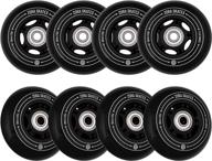 🛼 high performance zora skates flux 2 80mm inline skate wheels 85a for asphalt inline skating or outdoor/indoor roller hockey, replacement skate wheels, 8 pack with bearings logo