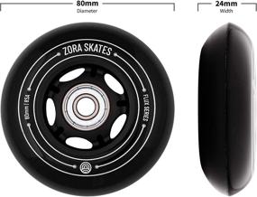 img 3 attached to 🛼 High Performance ZORA SKATES Flux 2 80mm Inline Skate Wheels 85A for Asphalt Inline Skating or Outdoor/Indoor Roller Hockey, Replacement Skate Wheels, 8 Pack with Bearings